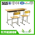 Wooden Modern Double School Desk And Chair For Sale